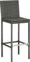 vidaXL - Tuinbarkrukken - met - kussens - 2 - st - poly - rattan - grijs