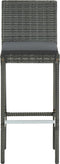 vidaXL - Tuinbarkrukken - met - kussens - 2 - st - poly - rattan - grijs