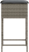 vidaXL - Tuinbarkrukken - met - kussens - 2 - st - poly - rattan - grijs