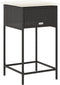 vidaXL - Tuinbarkrukken - met - kussens - 2 - st - poly - rattan - zwart