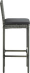 vidaXL - Tuinbarkrukken - met - kussens - 2 - st - poly - rattan - grijs