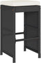 vidaXL - Tuinbarkrukken - met - kussens - 2 - st - poly - rattan - zwart