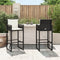 vidaXL - Tuinbarkrukken - met - kussens - 2 - st - poly - rattan - zwart