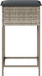 vidaXL - Tuinbarkrukken - met - kussens - 2 - st - poly - rattan - lichtgrijs