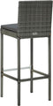 vidaXL - Tuinbarkrukken - met - kussens - 2 - st - poly - rattan - grijs