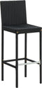vidaXL - Tuinbarkrukken - met - kussens - 2 - st - poly - rattan - zwart