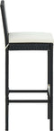 vidaXL - Tuinbarkrukken - met - kussens - 2 - st - poly - rattan - zwart