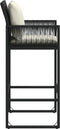 vidaXL - Tuinbarkrukken - met - kussens - 2 - st - poly - rattan - zwart