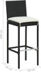 vidaXL - Tuinbarkrukken - met - kussens - 2 - st - poly - rattan - zwart