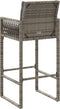 vidaXL - Tuinbarkrukken - met - kussens - 2 - st - poly - rattan - grijs