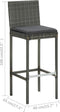 vidaXL - Tuinbarkrukken - met - kussens - 2 - st - poly - rattan - grijs