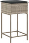 vidaXL - Tuinbarkrukken - met - kussens - 2 - st - poly - rattan - lichtgrijs