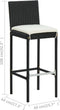 vidaXL - Tuinbarkrukken - met - kussens - 2 - st - poly - rattan - zwart