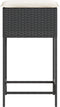 vidaXL - Tuinbarkrukken - met - kussens - 2 - st - poly - rattan - zwart