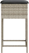 vidaXL - Tuinbarkrukken - met - kussens - 2 - st - poly - rattan - lichtgrijs