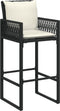 vidaXL - Tuinbarkrukken - met - kussens - 2 - st - poly - rattan - zwart
