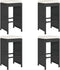 vidaXL - Tuinbarkrukken - met - kussens - 4 - st - poly - rattan - zwart