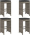 vidaXL - Tuinbarkrukken - met - kussens - 4 - st - poly - rattan - grijs