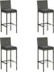 vidaXL - Tuinbarkrukken - met - kussens - 4 - st - poly - rattan - grijs