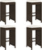 vidaXL - Tuinbarkrukken - met - kussens - 4 - st - poly - rattan - bruin