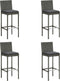vidaXL - Tuinbarkrukken - met - kussens - 4 - st - poly - rattan - grijs