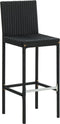 vidaXL - Tuinbarkrukken - met - kussens - 4 - st - poly - rattan - zwart