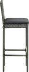 vidaXL - Tuinbarkrukken - met - kussens - 4 - st - poly - rattan - grijs