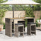 vidaXL - Tuinbarkrukken - met - kussens - 4 - st - poly - rattan - grijs
