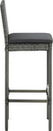vidaXL - Tuinbarkrukken - met - kussens - 4 - st - poly - rattan - grijs