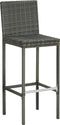 vidaXL - Tuinbarkrukken - met - kussens - 4 - st - poly - rattan - grijs