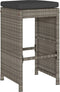 vidaXL - Tuinbarkrukken - met - kussens - 4 - st - poly - rattan - grijs