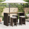 vidaXL - Tuinbarkrukken - met - kussens - 4 - st - poly - rattan - bruin