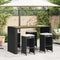 vidaXL - Tuinbarkrukken - met - kussens - 4 - st - poly - rattan - zwart