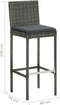 vidaXL - Tuinbarkrukken - met - kussens - 4 - st - poly - rattan - grijs