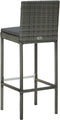 vidaXL - Tuinbarkrukken - met - kussens - 4 - st - poly - rattan - grijs