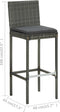 vidaXL - Tuinbarkrukken - met - kussens - 4 - st - poly - rattan - grijs