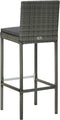 vidaXL - Tuinbarkrukken - met - kussens - 4 - st - poly - rattan - grijs