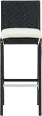 vidaXL - Tuinbarkrukken - met - kussens - 4 - st - poly - rattan - zwart