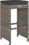 vidaXL - Tuinbarkrukken - met - kussens - 6 - st - poly - rattan - grijs
