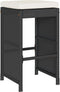 vidaXL - Tuinbarkrukken - met - kussens - 6 - st - poly - rattan - zwart