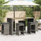 vidaXL - Tuinbarkrukken - met - kussens - 6 - st - poly - rattan - grijs