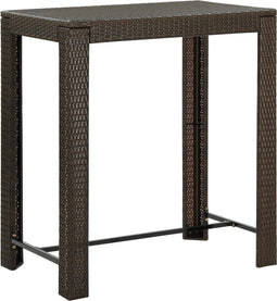 vidaXL - Tuinbartafel - 100x60,5x110,5 - cm - poly - rattan - bruin