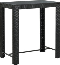 vidaXL - Tuinbartafel - 100x60,5x110,5 - cm - poly - rattan - zwart