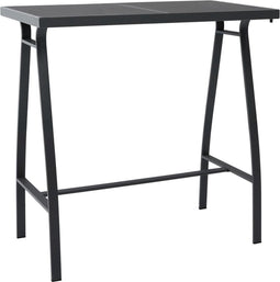 vidaXL Tuinbartafel 110x60x110 cm gehard glas zwart