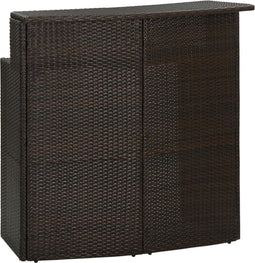 vidaXL - Tuinbartafel - 120x55x110 - cm - poly - rattan - bruin