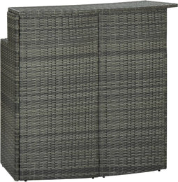 vidaXL - Tuinbartafel - 120x55x110 - cm - poly - rattan - grijs