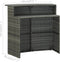 vidaXL - Tuinbartafel - 120x55x110 - cm - poly - rattan - grijs