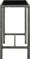 vidaXL - Tuinbartafel - 130x60x110 - cm - poly - rattan - en - glas - grijs