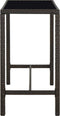 vidaXL - Tuinbartafel - 130x60x110 - cm - poly - rattan - en - glas - bruin