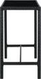 vidaXL - Tuinbartafel - 130x60x110 - cm - poly - rattan - en - glas - zwart